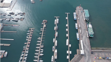 地标五四广场奥帆中心帆船航拍