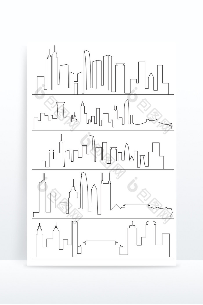 深圳城市轮廓线条图片图片