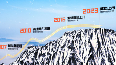大气三维山峰发展历程质感片头