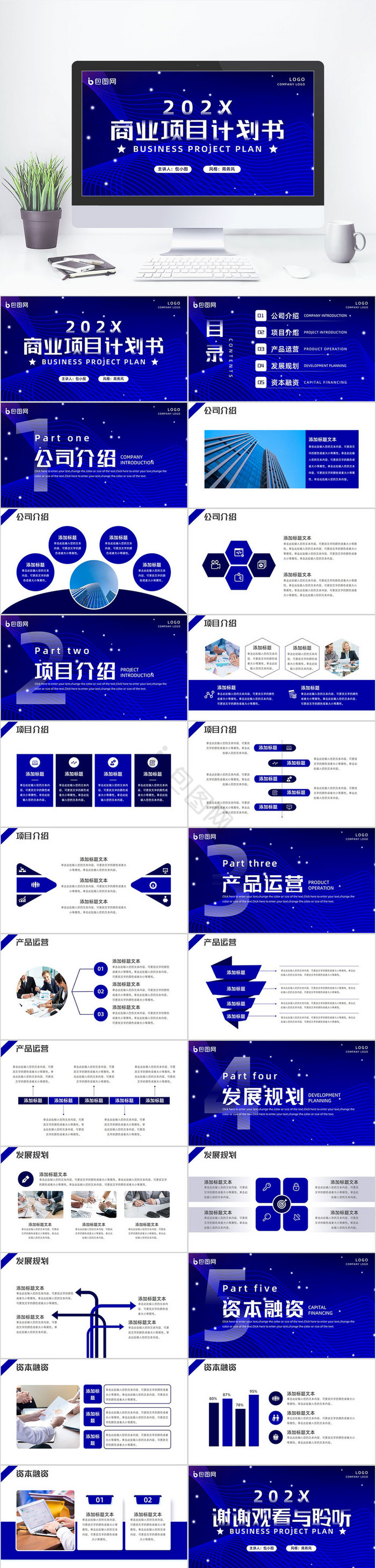 商务风商业项目计划书PPT模板