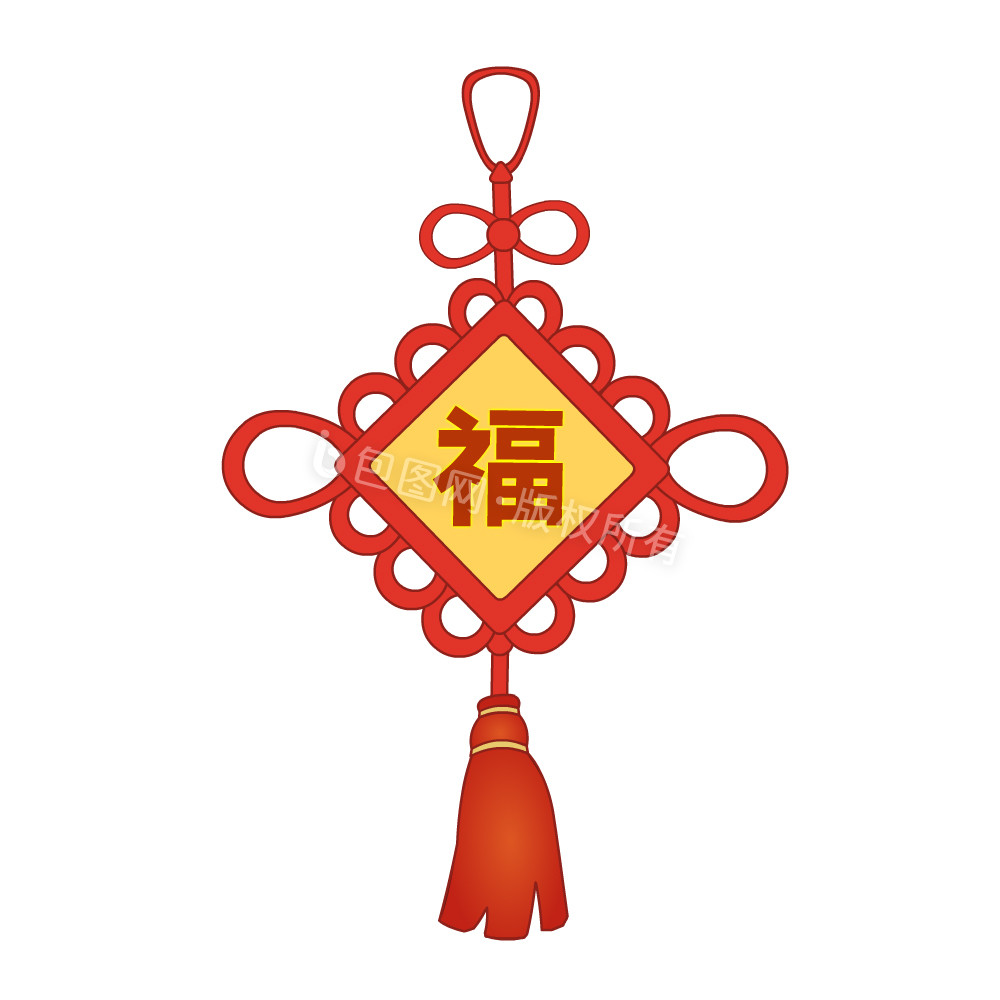 龙年春节新年福字中国结挂件动图图片