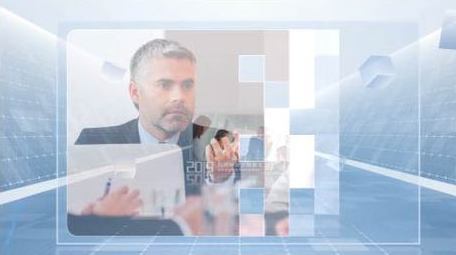 简洁三维企业图文展示PR模板