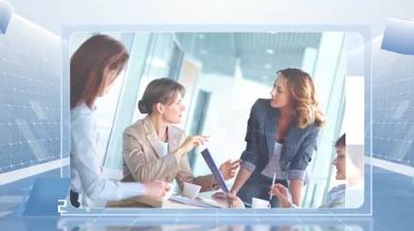 简洁三维企业图文展示PR模板