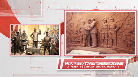 简洁时尚<strong>党政</strong>时间轴pr模板