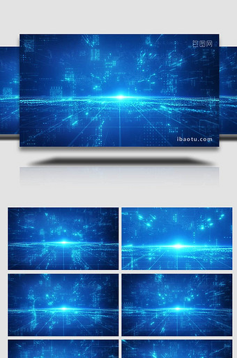 立体科技蓝色光线背景视频图片