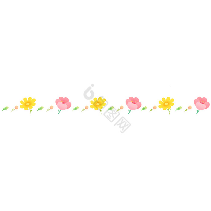 粉色简约春天花朵分割线GIF