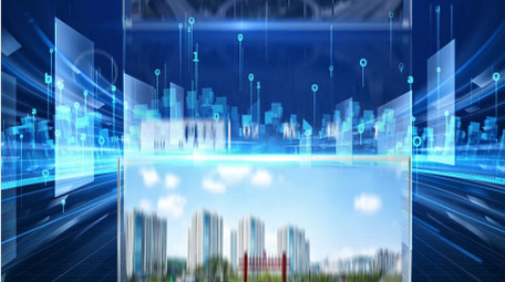 三维空间蓝色<strong>科技图文</strong>AE模板