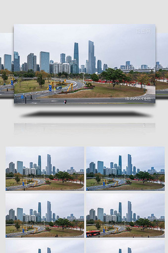 广州地标东西塔城市宣传实拍图片