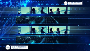 蓝色<strong>科技图文</strong>分屏动画AE模板