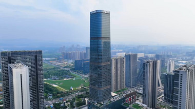 杭州地标建筑奥克斯中心4K航拍