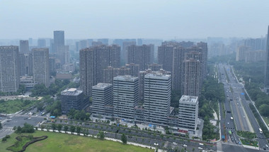 杭州地标万潮星汇大厦4K航拍