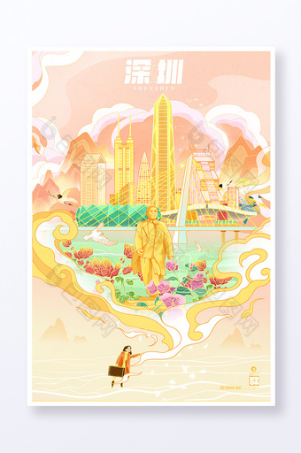 深圳地标建筑城市宣传旅游海报图片