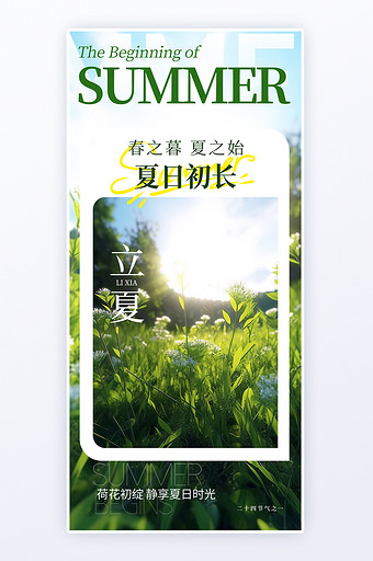 清新立夏摄影图海报图片