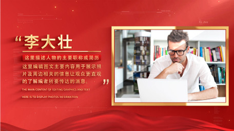 红金青年节人物表彰AE模板