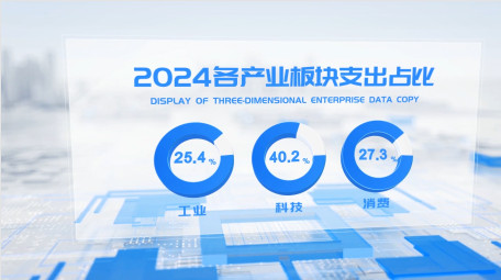 立体企业数据文案展示AE模板