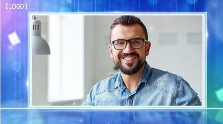 简约科技企业人物介绍框背景