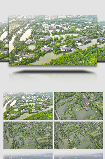 杭州5A景区西溪湿地4K航拍图片