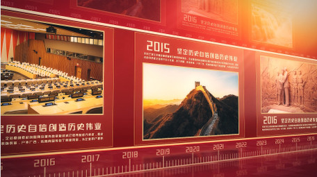 立体党政照片墙图文展示AE模板