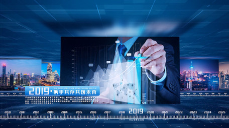 简洁图文历程时间轴展示AE模板