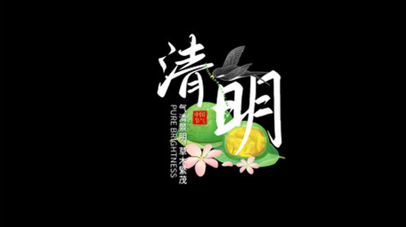 中国风粒子消散节气字幕条