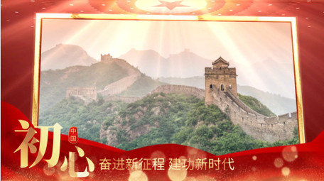 大气红色党政单图图文展示PR模