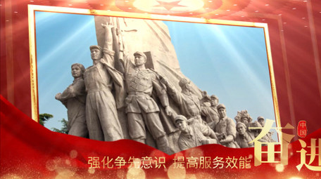 大气红色党政单图图文展示PR模