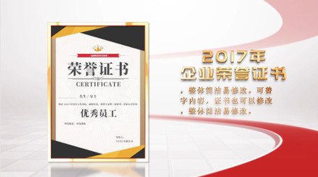 简洁企业<strong>图文</strong>证书展示PR模板