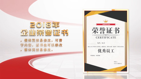 简洁企业<strong>图文</strong>证书展示PR模板
