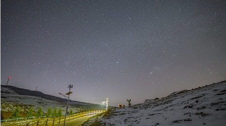 实拍高原星空延时摄影雪景4K