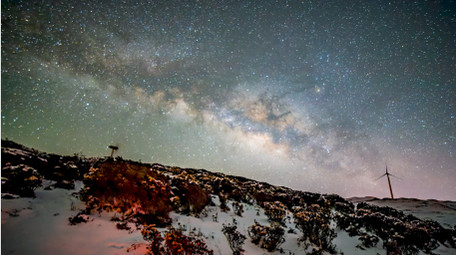 实拍高原星空银河延时摄影雪景