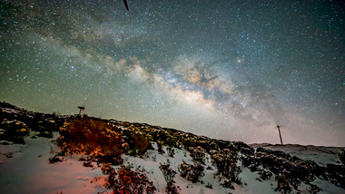 实拍高原星空银河延时摄影雪景