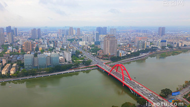 大气航拍四川德阳城市风光实拍