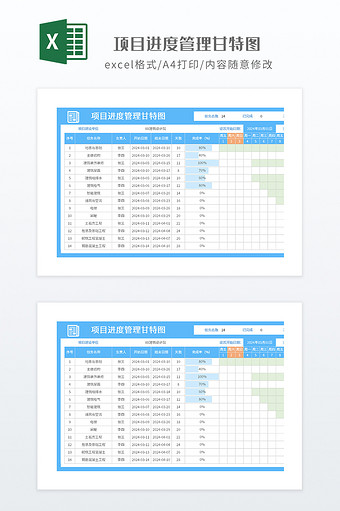 项目进度管理甘特图图片