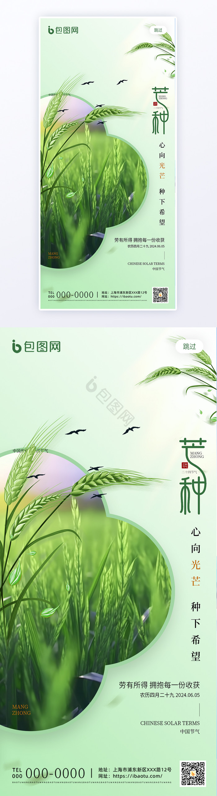 简约创意芒种节气H5页面