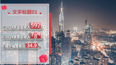 极简红色党政数据字幕框AE模板