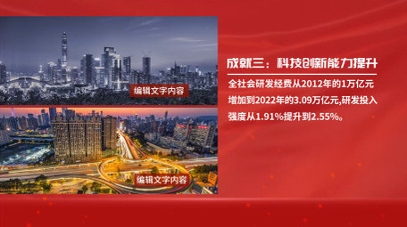 红色党政工作报告图文ae模板