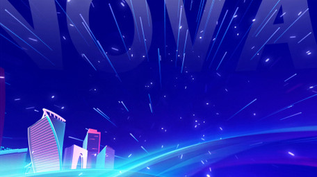 蓝色科技商务会议主KV模板