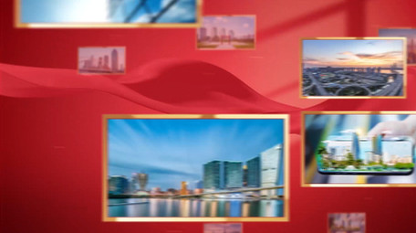 <strong>党政</strong>红金红绸<strong>图文</strong>开场AE模板