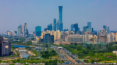 <strong>北京</strong>国贸CBD车流如梭延时实拍