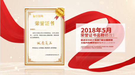 金色红绸证书文件展示AE模板