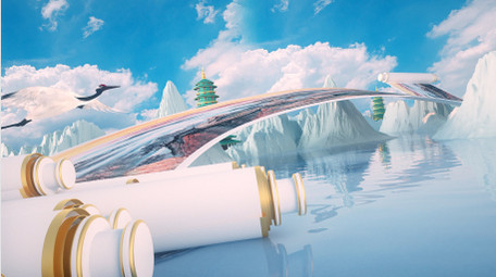 古典水墨古风卷轴片头AE模板