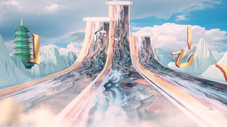 古典水墨古风卷轴片头AE模板