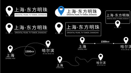 简洁城市坐标字幕条AE模板