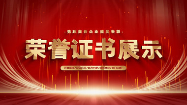 红色党政<strong>商务</strong>证书颁奖AE模板