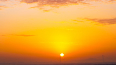 地平线日出朝霞自然风光4K延时