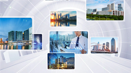 立体空间<strong>科技图文</strong>汇聚宣传片开场