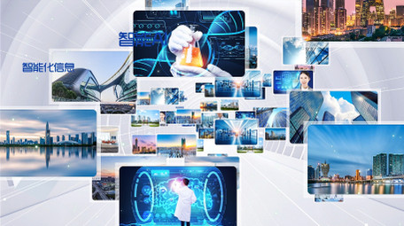 立体空间<strong>科技图文</strong>汇聚宣传片开场