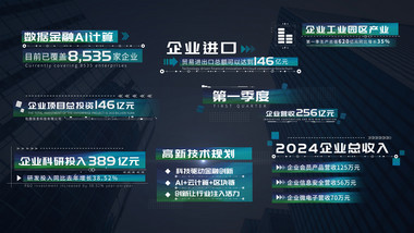 绿色科技动效字幕条AE模板