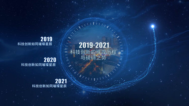 大气蓝色科技时间轴图文展示AE