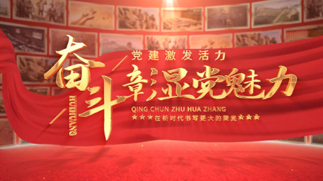 图片汇聚立体党政片头AE模板